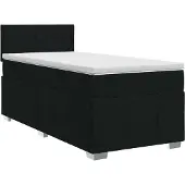 vidaXL Boxspringbed met matras met hoofdeinde Zwart 90 x 200 cm Stof