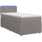 vidaXL Boxspringbed met matras, taupekleurig, 100 x 200 cm, gestoffeerd
