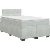 vidaXL Boxspringbed met matras Lichtgrijs 120 x 200 cm Fluweel