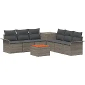 vidaXL Bankstel 8 st Grijs en Donkergrijs 55 x 55 x 37 cm