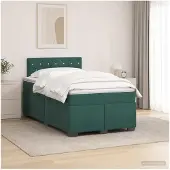 vidaXL Boxspringbed met matras Donkergroen 120 x 200 cm Fluweel