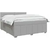 vidaXL Boxspringbed met matras Lichtgrijs 140 x 190 cm Stof