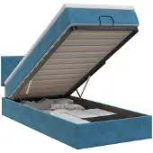 vidaXL Ottoman bed met matras, donkerblauw, 90 x 200 cm, fluweel