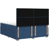 vidaXL Boxspringbed met matras met hoofdeinde Blauw 140 x 200 cm Stof
