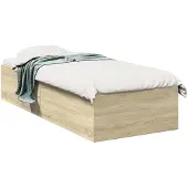 vidaXL Vloerbedframe Sonoma Eiken 80 x 200 cm Bewerkt hout