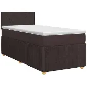 vidaXL Boxspringbed met matras Donkerbruin 90 x 200 cm Stof