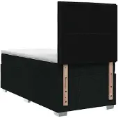 vidaXL Boxspringbed met matras met hoofdeinde Zwart 90 x 200 cm Stof