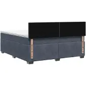 vidaXL Boxspringbed met matras Donkergrijs 140 x 200 cm Fluweel