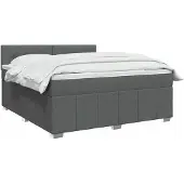 vidaXL Boxspringbed met matras, donkergrijs, 160 x 200 cm, gestoffeerd