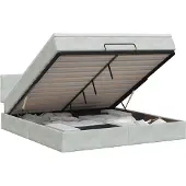 vidaXL Ottoman bed met matras Lichtgrijs 160 x 200 cm Fluweel