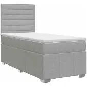 vidaXL Boxspringbed met matras, lichtgrijs, 100 x 200 cm, gestoffeerd