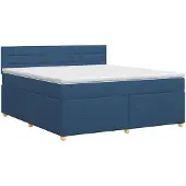 vidaXL Boxspringbed met matras met hoofdeinde Blauw 140 x 200 cm Stof