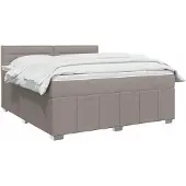 vidaXL Boxspringbed met matras, taupekleurig, 140 x 200 cm, met stoffen bekleding