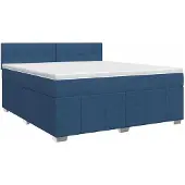 vidaXL Boxspringbed met matras met hoofdeinde Blauw 140 x 200 cm Stof
