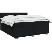vidaXL Boxspringbed met matras met hoofdeinde Zwart 160 x 200 cm Stof