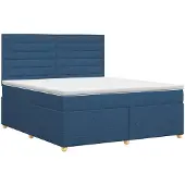 vidaXL Boxspringbed met matras en hoofdeinde, blauw, 140 x 200 cm, stof