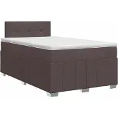 vidaXL Boxspringbed met matras Donkerbruin 120 x 200 cm Stof