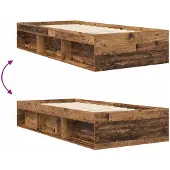 vidaXL Bedframe met opbergruimte, gerecycled hout, 80 x 200 cm, houtvezel