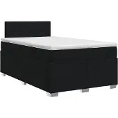 vidaXL Boxspringbed met matras met hoofdeinde Zwart 120 x 200 cm Stof
