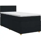 vidaXL Boxspringbed met matras met hoofdeinde Zwart 80 x 200 cm Stof