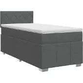 vidaXL Boxspringbed met matras Donkergrijs 90 x 190 cm Stof