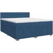 vidaXL Boxspringbed met matras met hoofdeinde Blauw 140 x 200 cm Stof