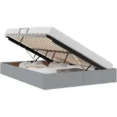 vidaXL Ottoman Bedframe met opslag Lichtgrijs 140 x 200 cm Stof