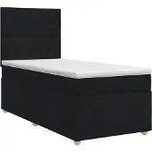 vidaXL Boxspringbed met matras met hoofdeinde Zwart 90 x 190 cm Stof