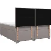 vidaXL Boxspringbed met matras Taupe 140 x 190 cm Stof