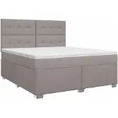 vidaXL Boxspringbed met matras Taupe 140 x 190 cm Stof