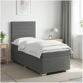 vidaXL Boxspringbed met matras Donkergrijs 80 x 200 cm Stof