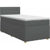 vidaXL Boxspringbed met matras Donkergrijs 90 x 190 cm Stof