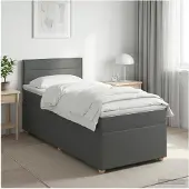 vidaXL Boxspringbed met matras Donkergrijs 80 x 200 cm Stof
