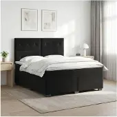 vidaXL Boxspringbed met matras, zwart, 140 x 200 cm, fluweel