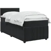 vidaXL Boxspringbed met matras Zwart 90 x 190 cm Fluweel