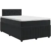 vidaXL Boxspringbed met matras Zwart 120 x 190 cm Fluweel