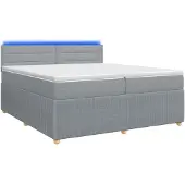 vidaXL Boxspringbed met matras, lichtgrijs, 200 x 200 cm, gestoffeerd