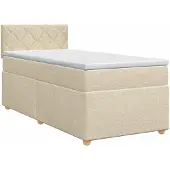 vidaXL Boxspringbed met matras Crèmekleurig 100 x 200 cm Stof