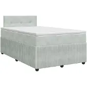 vidaXL Boxspringbed met matras Lichtgrijs 120 x 200 cm Fluweel