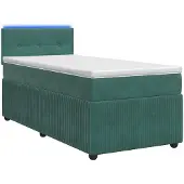 Syfax Boxspringbed met matras Donkergroen 90 x 190 cm Fluweel