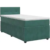 vidaXL Boxspringbed met matras Donkergroen 90 x 200 cm Fluweel