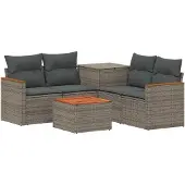 vidaXL Bankstel 6 st Grijs en Donkergrijs 55 x 55 x 37 cm