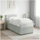 vidaXL Boxspringbed met matras Lichtgrijs 90 x 190 cm Fluweel