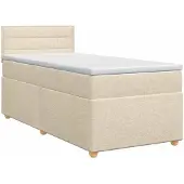 vidaXL Boxspringbed met matras, crème kleur, 100 x 200 cm, gestoffeerd