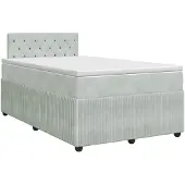 vidaXL Boxspringbed met matras Lichtgrijs 120 x 200 cm Fluweel