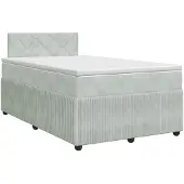 vidaXL Boxspringbed met matras Lichtgrijs 120 x 190 cm Fluweel