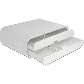 DeLOCK ergonomische monitor standaard/verhoger met 2 lades - M / wit