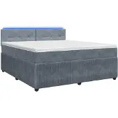 Syfax Boxspringbed met matras Donkergrijs 160 x 200 cm Fluweel