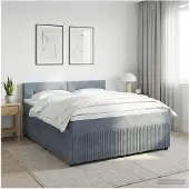 vidaXL Boxspringbed met matras Donkergrijs 140 x 190 cm Fluweel