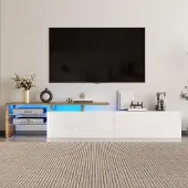 Sonstiges TV-kast met hoogglans afwerking en LED-verlichting, wit, afmetingen 170x33x33,5 cm